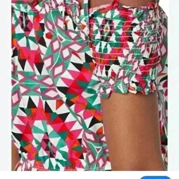 Wrangler Retro Off Shoulder Geo Pattern Western Festival Aztec Flow Dress - Picture 3 of 8